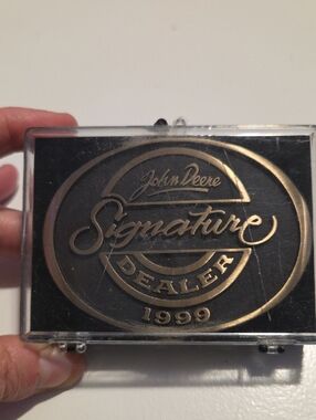 NEW John Deere Black and Gold Signature Dealer Badge Belt Buckle